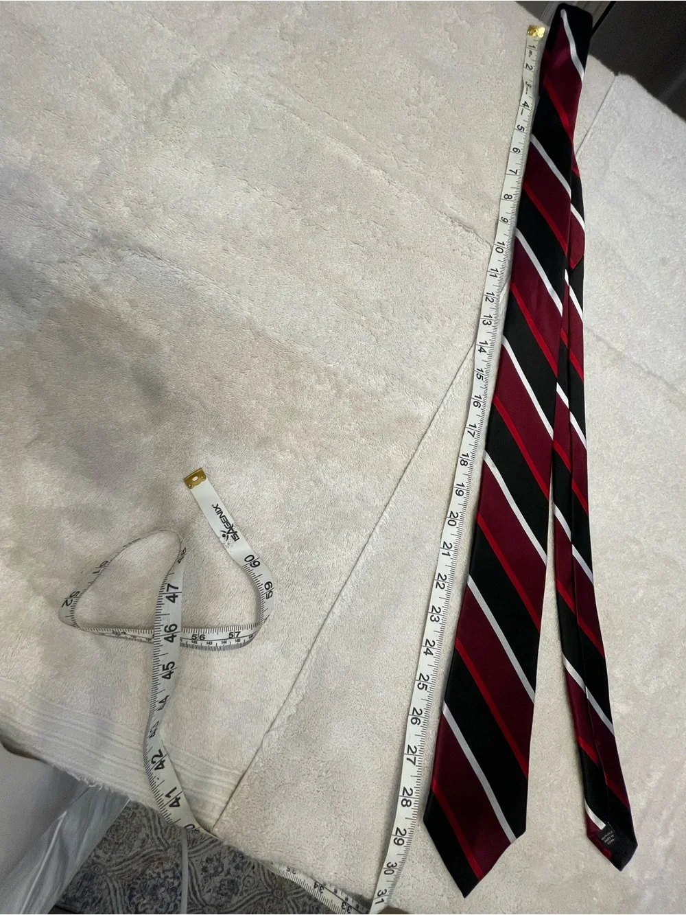 croft & barrow Burgundy, Black and White Diagonal Stripe Tie